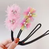 New Girls Cute Colorful Chiffon Flower French Maruko Bun Hairstyling Making Tool Headband Hairbands Fashion Hair Accessories