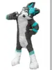 Fursuit Disfraz de mascota Husky de lobo gris de pelo largo, vestido de fiesta elegante de Navidad de Halloween, traje de personaje de dibujos animados, traje de Carnaval unisex para adultos