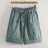 Pantalon court décontracté d'été pour femmes, nouvelle mode, taille élastique, ample, confortable, coton, lin, longueur au genou, P341 210412