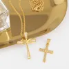 Rhinestone Infinity Cross Necklace For Women CZ Micro Pave Heart Pendant Zirconia Protection Jewelry Nket88 Necklaces