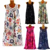 Mulheres Verão Vestido Boho Estilo Floral Impressão Praia Dress Túnica Sundress Solta Mini Party Vestido Vestidos Plus Size 5XL 210331