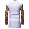 African Dashiki Koszula Top Pant Set 2 sztuka Zestaw Outfit Afryki Mężczyźni Ubrania Marka Z Długim Rękawem Dashiki Koszula z spodni 210524
