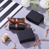 Pandahall 18-24 PCS Lot Black Square 직사각형 골판지 보석 세트 상자 주얼리 포장 용 반지 선물 상자 F80 210713262p