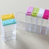 6Pcs Simple Transparent Seasoning Box Six-piece Kitchen Utensils Plastic Bottle Salt MSG 210423