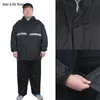 Plus Sized Large Raincoat Waterproof Male Adult Rain Ponchos Pants Suit Double Layer Rain Coat Jacket for Men Thickened