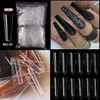 Nail Tips Cowboy Max XXL Coffin Half Cover Extra Long C Curve Acrylic Extension System False Nails Manicure Press On Tip Salon Supply
