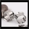 Plugs & Tunnels Body Jewelry Double Flare Tunnel Plug Gauges Ear Expander Pierce Wholesale Stainless Steel Qt2My