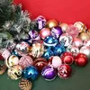 24pcs 6cm boule de Noël créative couleur assortie décorations de noël boules maison fête de mariage vacances suspendus pendentifs d'arbre décor 211104