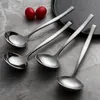 In stock 304 Korean Stainless Steel Tableware Thickened Long Handle Small Spoon Soup Spoons 075