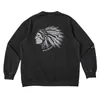 Moda Hip Hop American Indian Print Crew Neck Sweter Streetwear Mężczyźni Odzież Harajuku Bluza Mężczyzna Wiosna Kpop Coat 211014