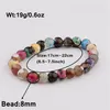 Natural Volcanic Stone Bracelets Bangles 8mm Women Beaded Strands Colorful 7 Chakra Yoga Balance Beads Buddha Prayer Elastic Bracelet Fashion Men Jewelry Gifts