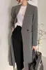 [EWQ] Korea Chic Casual Trend Kobiety V-Neck Single-Breasted Fashion Minimalistyczny długi rękaw Blazer Top Jesień 16E2449 211122