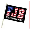 Kerst Let's Go Brandon Flag 14 * 21cm Letters Gedrukt Thuis Tuin met Pool Vlaggen Amerikaanse Polyester Mini Banner Decoraties G14FE59