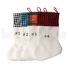 Sublimation Buffalo Plaid Julstrumpor 4 Färger Blank Halloween Candy Socks Santa Presentväska Xmas Träd Oranment Dekorationer Cyz3282