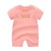 Nouveau 2021 Summe mode lettre Style bébé garçon vêtements blanc rose vert à manches longues marque nouveau-né bébé filles barboteuse 0-3 mois