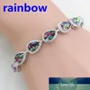 Mode de luxe multicolore cristal goutte d'eau chaîne Bracelet femmes élégantes fiançailles bijoux de mariage cadeau prix usine conception experte qualité dernier style