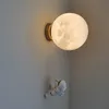 Round Moon led vägglampor nordiska kreativa astronaut barnrum sovrummet sovrum tecknad pojke flicka bakgrund vägglampa zb0187