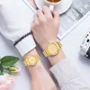 Gouden horloge voor vrouwen mannen eenvoudige quartz minnaar cadeau polshorloges luxe merk mannelijke vrouwelijke klok waterdicht reloj mujer 2021