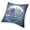 Kudde/dekorativ kudde holl￤ndsk bl￥ Delft vintage b￥tar tryck kast t￤cker polyester kuddar f￶r soffa roliga kudde omslag
