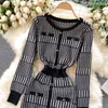 SINGREINY Women Design Knitted Dress Korean Warm Long Sleeve Slim Pencil Dresses Autumn Winter Bodycon Sweater Short Dress 210419