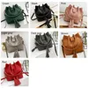 Evening Bags Women Bucket Bag Handbag Tassel Drawstring Small Messenger PU Leather Crossbody Sale-WT