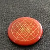 Pietre preziose naturali pietre sciolte a 7 colori Chakras Ornament inciso a triangolo geometrico Sri Yantra Yoga Meditation Prop Reiki S197Q