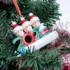 DHL Fast Weihnachtsdekoration Partybevorzugung Quarantäne Ornamente Harz Weihnachtsmann mit Maske Dekorieren Weihnachtsbaum Hängende Anhänger BT19