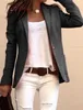 Blazer feminino outono vendas quentes feminino elegante casaco de negócios terno fino moda jaquetas de manga comprida de cor sólida