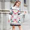 W.L.Monsoon Kids Dresses for Girls Kläder 2021 Märke Toddler Girls Winter Dress Christmas Clothes Robe Enfant Barnklänning Q0716