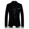 Otoño Invierno Terciopelo Hombres de Lujo Moda Banquete Vestido Traje Chaqueta / Hombre Textura Delgada Alta Calidad Blazer Abrigo 220310