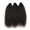 Kinky Straight fita em extensões de cabelo Malásia Remy Hairs pele de pele 40 pcs cor natural para as mulheres pode ser tingido