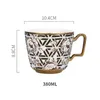 Mugs European Ceramic Mug Home Restaurant Coffee Afternoon Tea Net Red Creative Ins Electroplating Cup And Plate Set