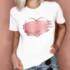 Donne Graphic 2021 Fiore Moda Elegante Dolce Amore di San Valentino Vestiti Della Signora Magliette E Camicette Magliette Stampa Maglietta Femminile T-Shirt X0527