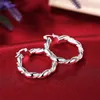 925 Sterling Silver Twisted Rope Loop 38mm Circle Hoop Earring For Woman Fashion Party Wedding Engagement Party Jewelry 1281 T2