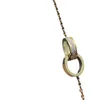 Moda diseñadora Marca Doble anillo Pulsera de cadena de oro plata rosa chapado en oro acero inoxidable de acero inoxidable joyería