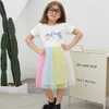 Jumping Meters Summer Girls Vêtements Princesse Robes Cute Party Kids Dress Unicorn Costume 210529