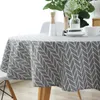 NOUVEAUCoton Lin Nappe Ronde Couleur Triangle Gris Flèche Impression Nappe Ménage Simple 3 couleurs Table Décor Tissu Personnalisé RRA10