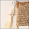 Keychains Fashion Accessories 1pc Boho Style Colorf Keychain Shandmade Shell med lång Tassel Alloy Keyring för Women Girl Bag Gift E2281-E2