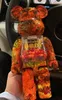 Bearbrick400 oso violento nuevos adornos de hoja de arce oso violento bloques de construcción oso tendencia muñeca de caja ciega 28cm