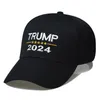 Cappello Trump 2024 Berretto da baseball con protezione solare in cotone Trump con fibbie regolabili Lettere ricamate USA per esterni