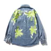 2020 Splash Bläck Graffiti Denimskjorta Ungdom Modig Jean Jackor Män Hip Hop Shirt Jacka Coats Lossa Casual Höst Outwear C0607