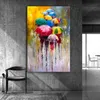 Målningar Wangart Abstract Portrait Oil Print på Canvas Art Prints Girl Holding a Paraplymålning för Room346D