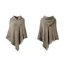 Scarves Women Winter Knit Hooded Poncho Cape Crochet Fringed Tassel Shawl Wrap Sweater5871502