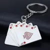 Red Black Metal Royal Flush Poker Carta de Baralho Chaveiro Bolsa Pendurada Moda Jóias Will e Sandy