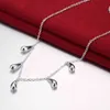 Charm 100% 925 Sterling Silver Water Droplets Bracelet Necklace Earrings Ring Jewelry Set for Women Fashion Party Christmas Gift
