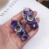 Christmas party favor Mini Natural Crystal Smoking Pipes Energy stone quartz Wand Healing Mineral Pillar Gemstone Tobacco Pipe