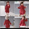 Robes de filles Vêtements de bébé Bébé Enfants Maternité Drop Livraison 2021 Enfants Printemps Style Fille Rouge À Manches Longues Robe De Princesse Sf9Za