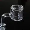 2mm Thick Quartz Thermal Banger Domeless Nail OD 28mm Clear Bottom 14mm 18mm Male Female Joint 90 Degree Smoking Accessories