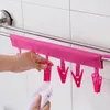 Seyahat Essentials Banyo Rafları Bezi Askı Clothespin Seyahatler Taşınabilir Katlanır Giysileri Çoraplar Banyo için 6 Klipler Ile Kurutma Askıları WLL1011