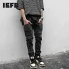 IEFB / Mäns Slit High Street Bag Three-Dimensional Cutting Vintage Black Gray Slim Jeans Hip Hop Design Byxor 9Y3125 210524